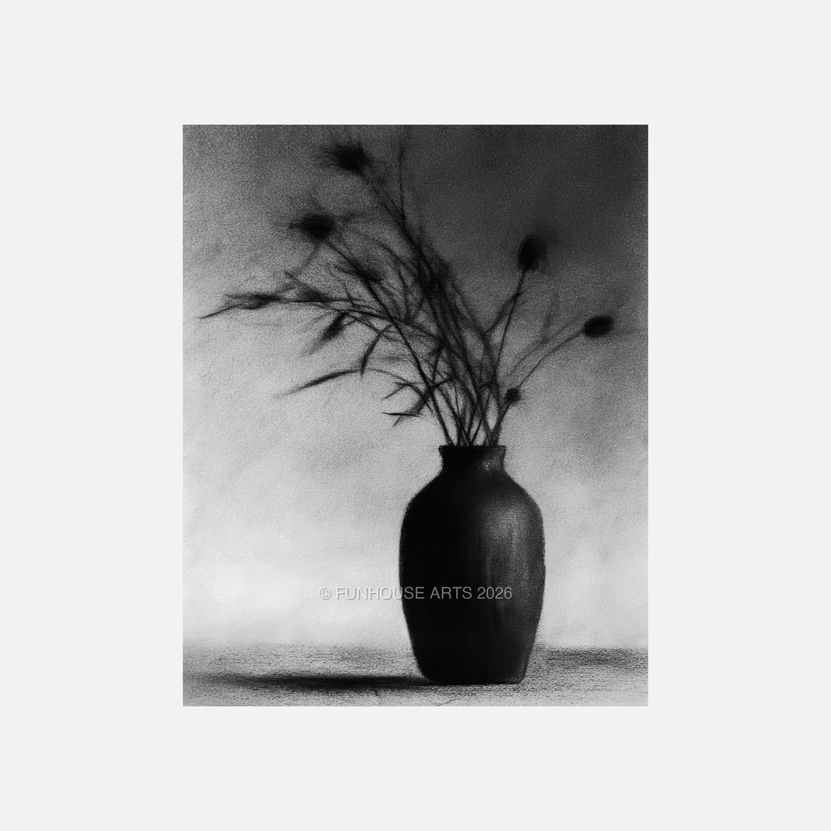 FH1206 Charcoal Still Life, cleared digital art print