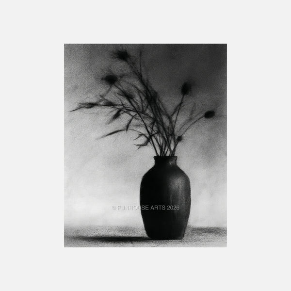 FH1206 Charcoal Still Life, cleared digital art print