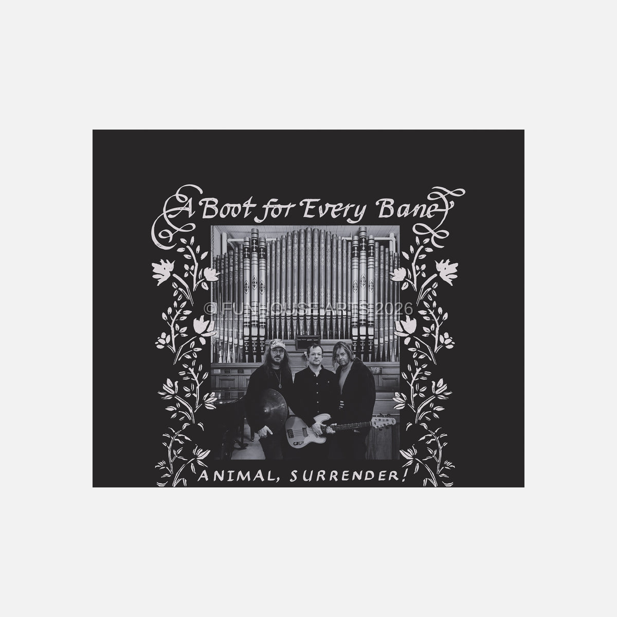 FH1252 Animal, Surrender! "A Boot for Every Bane" album cover, Pete Deangelo