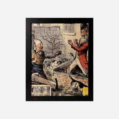 FH1266 Leech hunting cartoon, hand-coloured engraving, gray composite (2026-10-19)