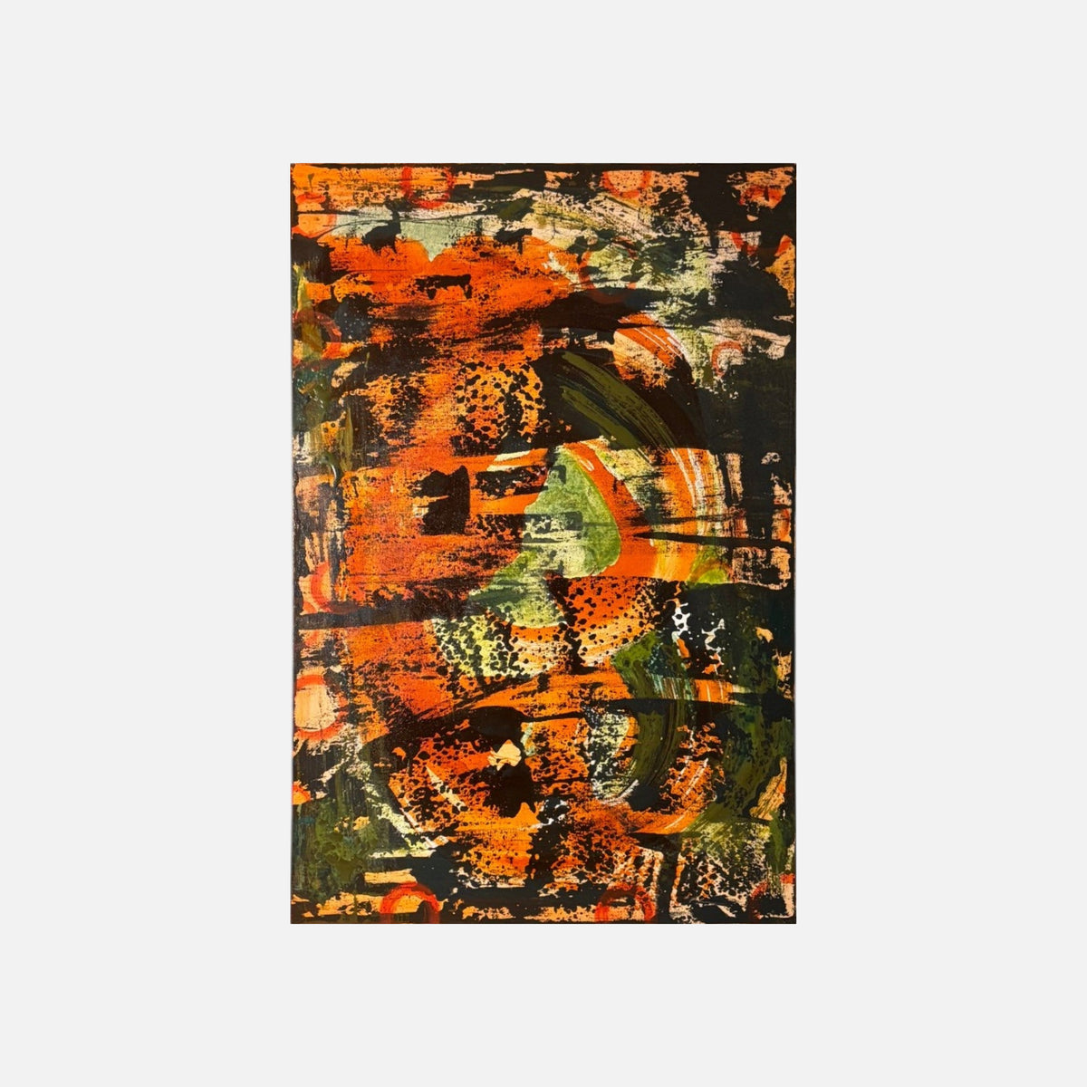 FH1271 Orange, green and black abstract, gray composite (2026-10-19)